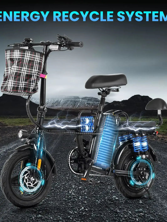 Fast Speed Folding Electric Bike Long range Foldable Electric Bicycle Powerful Motor Fast Speed 14-inch E Bike