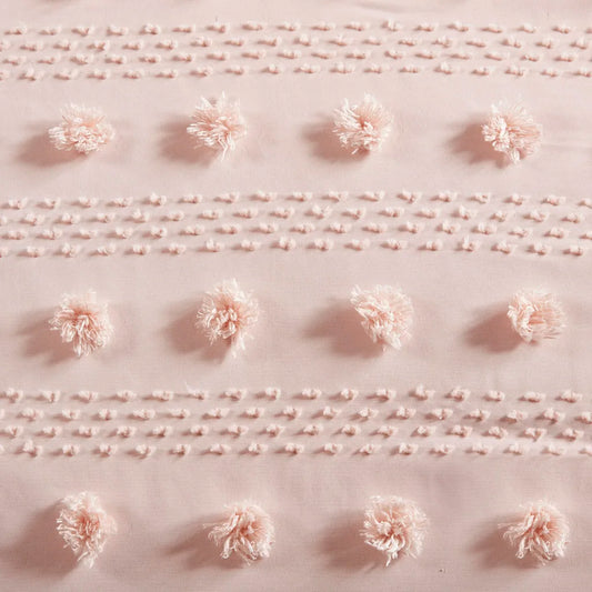 Twin/Twin XL Clip Jacquard Comforter Set (Pink + Polyester + Twin)"