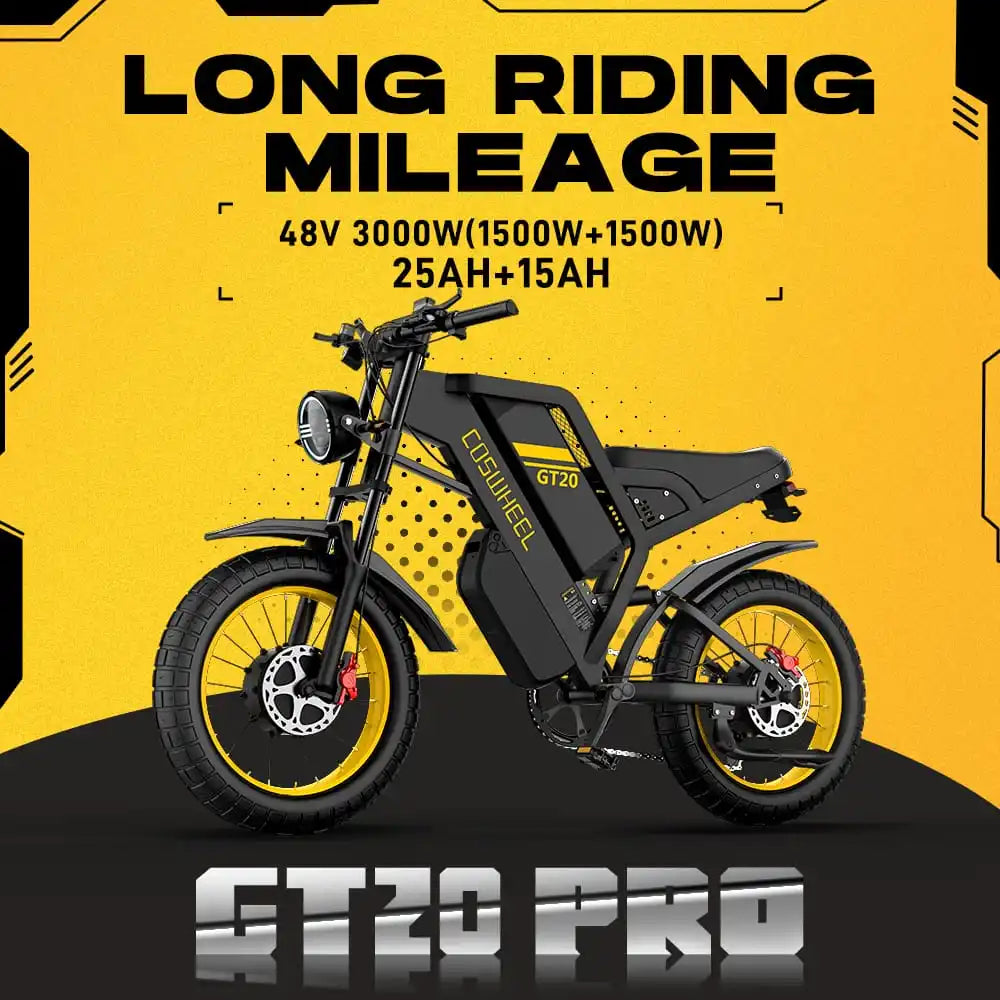Coswheel GT20 adult E-bike 1000W 48V25Ah battery commute Electric Bike,20-inch Fat Tire E-Mountain bike