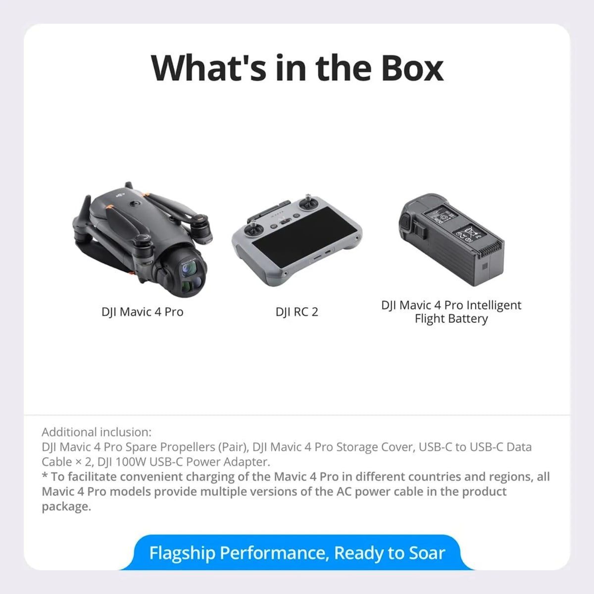 DJI Mavic 4 Pro Drone with DJI RC 2, Flagship Tri-Camera Drone with 100MP 4/3 CMOS Hasselblad Camera, for Professionals, 30km/18.6mi Video Transmission, 51-Min Max Flight Time
