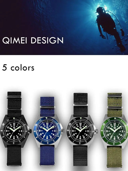 QM "Vietnam" Quartz Wristewatches US Special Forces UDT Military Men's 300M Diver Super Light Japan VH31 Movement SM8019BA