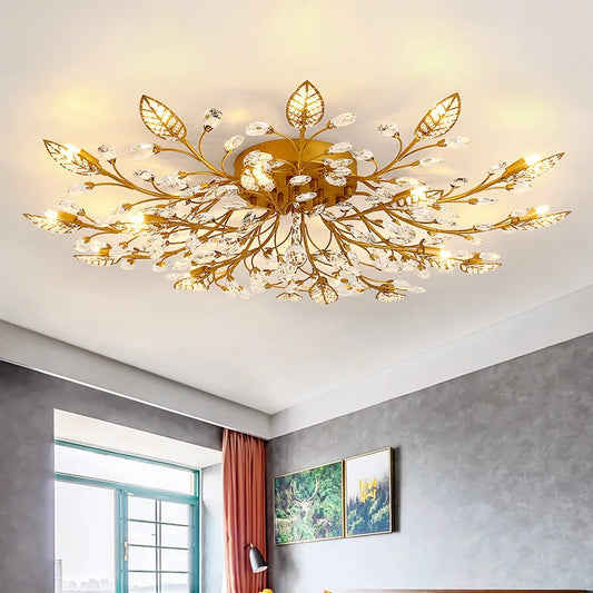 Modern Crystal Ceiling Chandelier Indoor Lighting Chandeliers For Living Room Bedroom LED Fixture Lights Winfordo Lighting