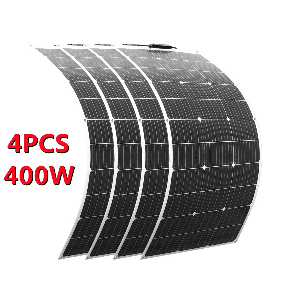 1000W Solar Panel Flexible Monocrystalline Solar Cell 1~10PCS 100 Watt PV Module 12V 24V Photovoltaic Off Grid System 200w 300w