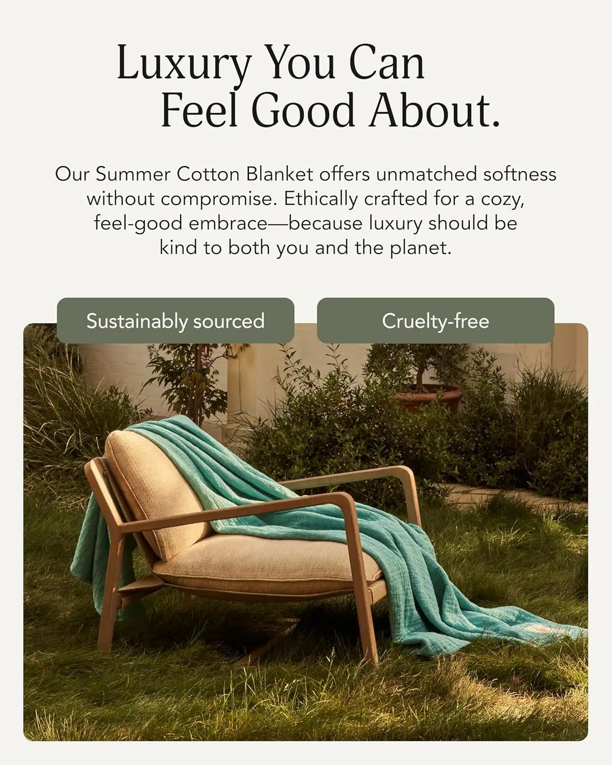 Summer Cotton Throw Blanket - 100% Breathable & Lightweight for Outdoor Picnics, Beach, Park - Machine Washable 60x80 Teal