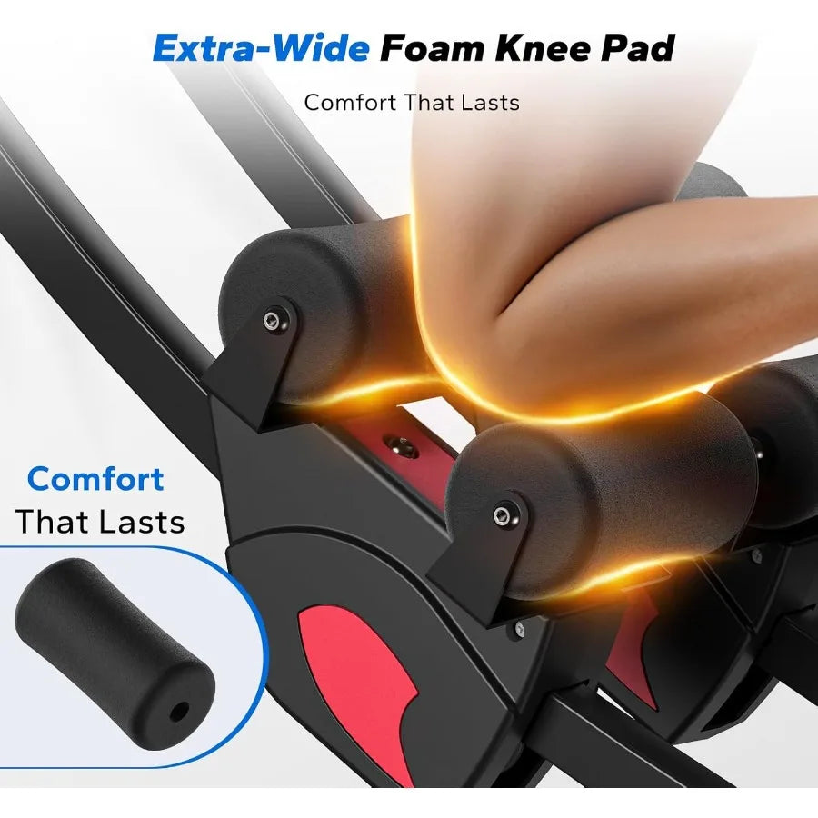 Ab Machine, Adjustable Ab Trainer Machine, AB Workout Equipment for Home Gym, Independent Dual Tracks for Mountain Climber, Fold