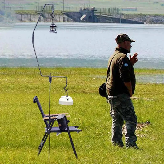 Shepherd Hook Stand Collapsible Lantern Pole Light Stand Holder Lighting Ground Stake Portable With Storage Bag For Picnic