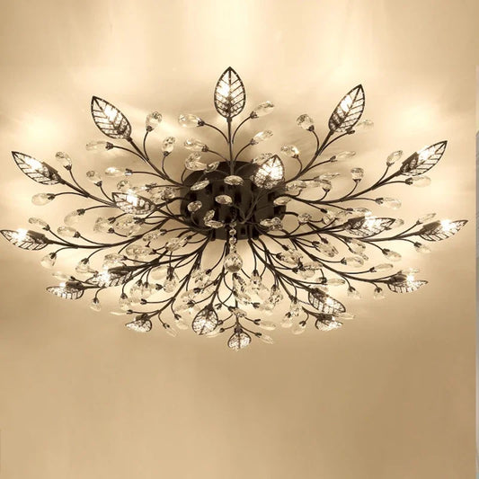 Modern Minimalist Crystal Ceiling Light Tree Branch American Style Creative Personality Living Room Designer Bedroom Bookstore