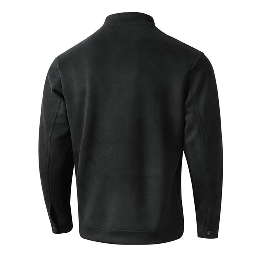 Autumn Winter Slim Fit round collar Jacket Men sportswear Casual Zipper Cardigan Coat pure color Male Fashion long sleeve Jacket