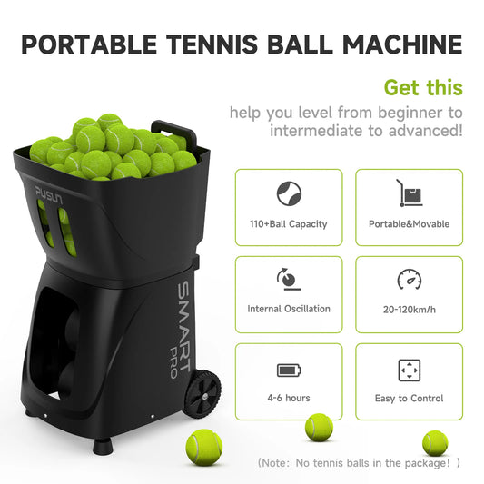 PUSUN PT-Smart Pro Tennis Ball Machine for Professional Training, Large Capacity, App&Remote Adjust Speed/Freq/Angle, DIY Train
