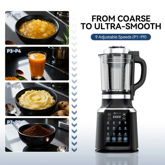 Glass Blenders for Kitchen with Tamper, 59oz, 1500W High Speed Food Processor, 14 Presets & Auto Clean Countertop Blender