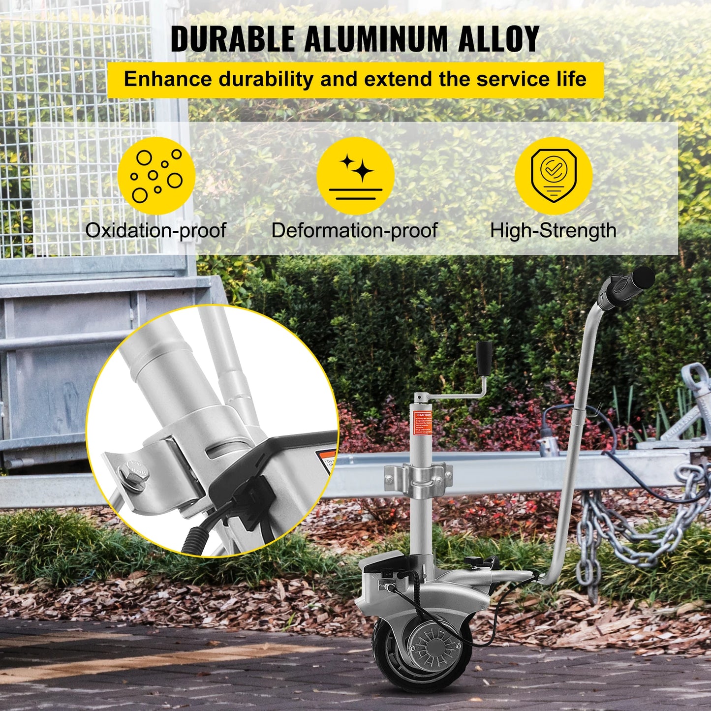 SucceBuy 350W12V Motorised Jockey Wheel 2270KG Vehicle Load Caravan Boat Wheel Dolly Trailer Pickup Power Mover Car Accessories