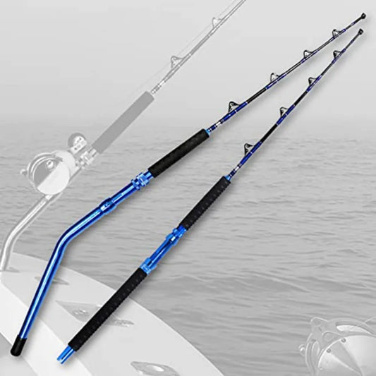 2Piece Saltwater Offshore Heavy Bent Straight Butt Trolling Rod Fishing Roller Rod Conventional Boat Deep Sea Fishing P