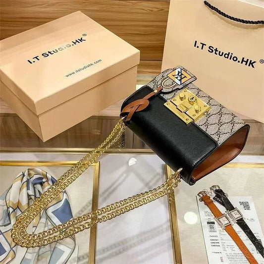 women Shoulder Bag High Quality genuine Leather Padlock Hand Bags Flap Messenger handbag Fashion Letter purse BG8