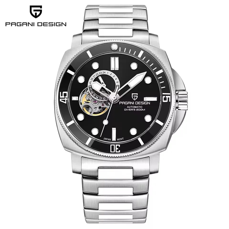 PAGANI DESIGN Top Brand Mechanical Tourbillon Men watch Japan Movt 24-hour Display Luxury Watch Sapphire Luminous Dive Man watch