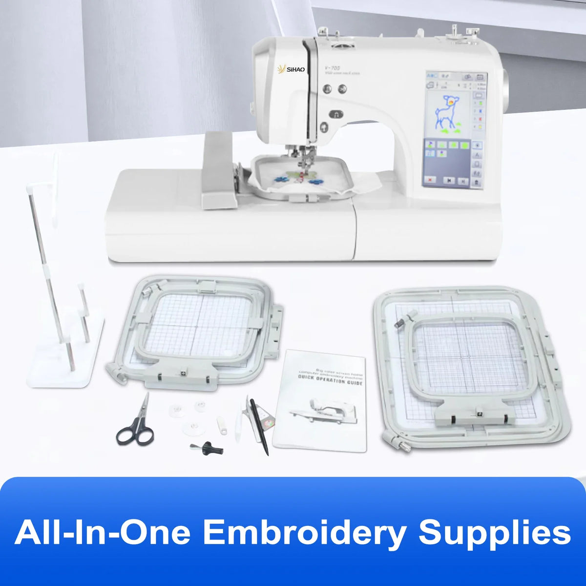 Embroidery Sewing Machine|SIHAO Embroidery Machine Multi-function Household Automatic Computerized LOGO MRSV700 LCD Touch Screen Embroidery Machine Hoops