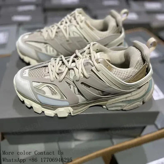 Designer Tracks 3 3.0 Men Women Casual Shoes Paris Triples White Black Pink Grey Beige Sneakers Brand 18ss Tess.S. Gomma