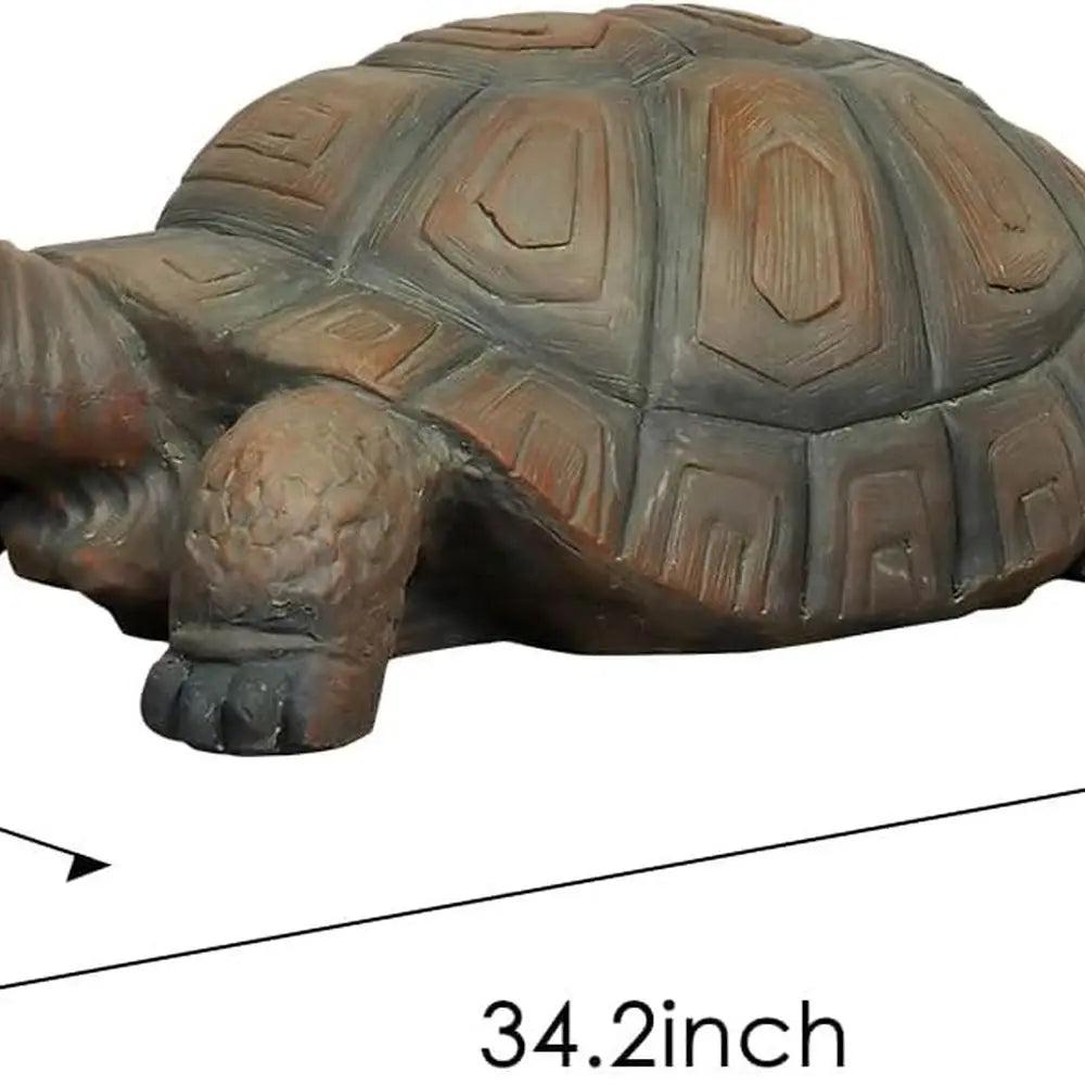 Large Fiber Reinforced Concrete Turtle Statue, 34.2 Outdoor Garden Sculpture for Lawn and Yard Decor