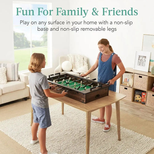 Tabletop Foosball Table, Compact Mini Arcade Table Hand Soccer for Kids and Adults, Home, Game Room with 2 Balls