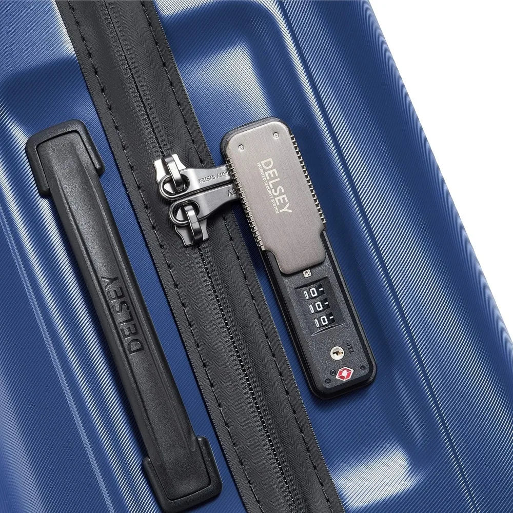 paris cactus pattern hardshell spinner luggage, navy, medium 24 inch