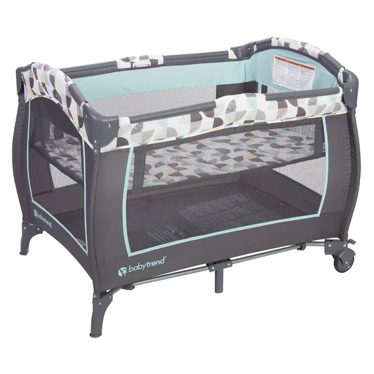 Portable Playard with Bassinet, Changing Table & Storage Organizer - Foldable Travel Crib for Babies and Toddlers