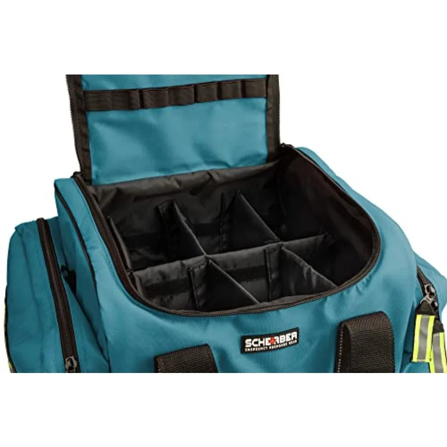 Scherber First Responder Fully-Stocked Large Professional Essentials EMT/EMS Trauma Kit HSA/FSA Approved Reflective Bag w/8 Zip