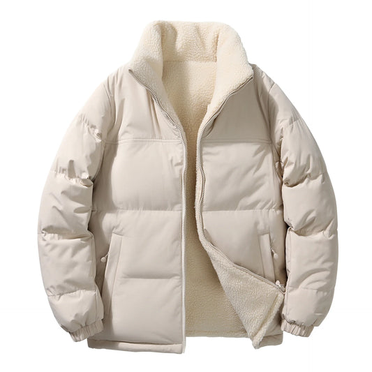 Winter Cotton Coat for Men - New Style, Lamb Hair Padded Cotton Coat, Double-sided Wear, Loose and Warm Cotton Jacket for Women