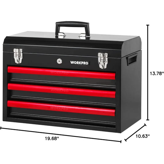 Complete 408-Piece Home Repair Tool Set with 3-Drawer Metal Storage Box and Essential Hand Tools