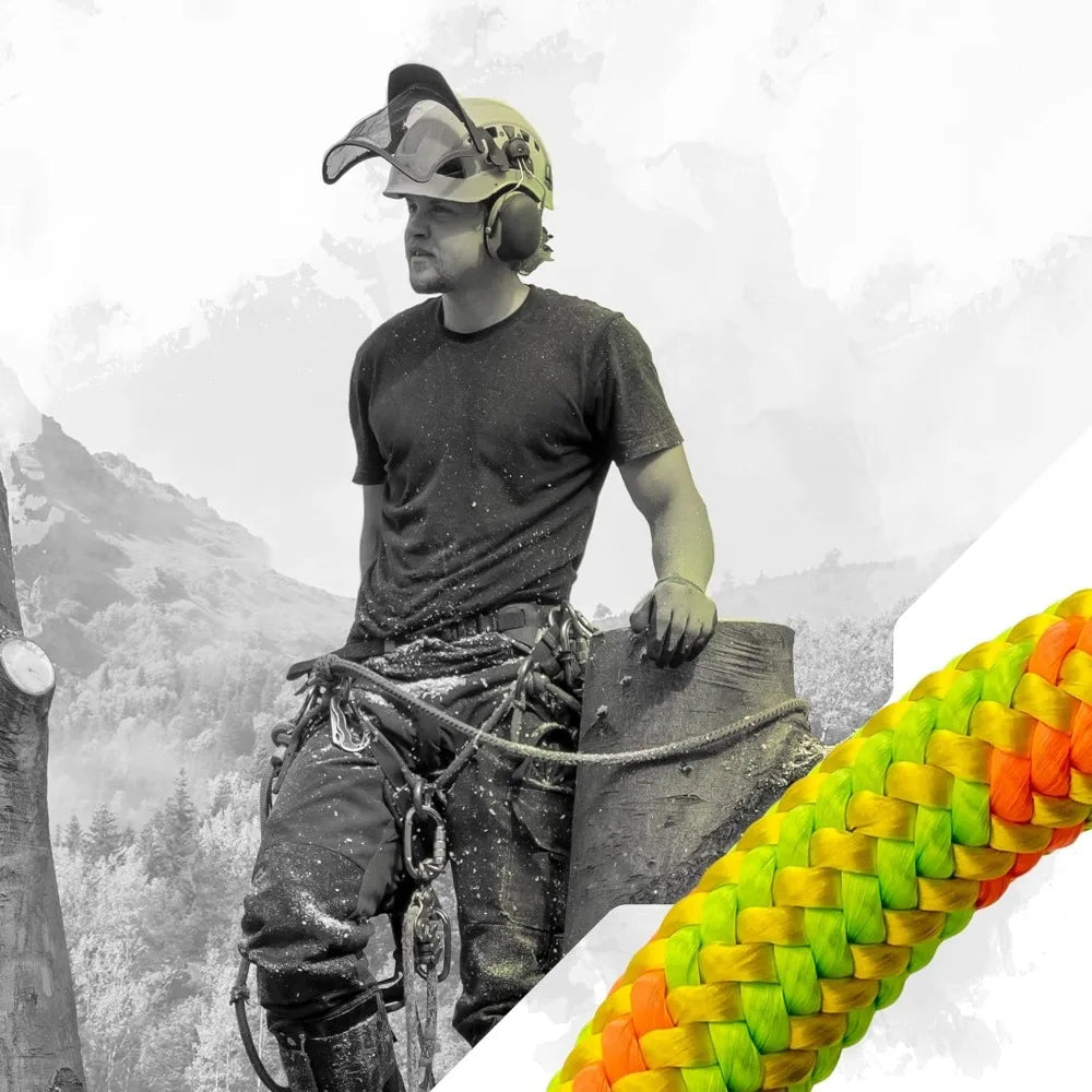 Arborist Rope 11.8mm x 120Ft, USA Made High-Strength 24-Strands Static Climbing Rope - 7,000 lb Strength for Tree Climbing