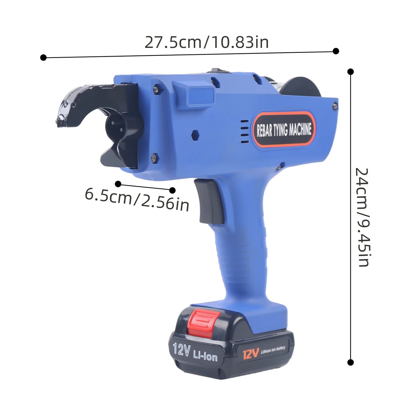 8-34mm Rebar Tying Machine Automatic Handheld Rebar Tying Tool Reinforcing Steel Tying Machine Orange/Blue