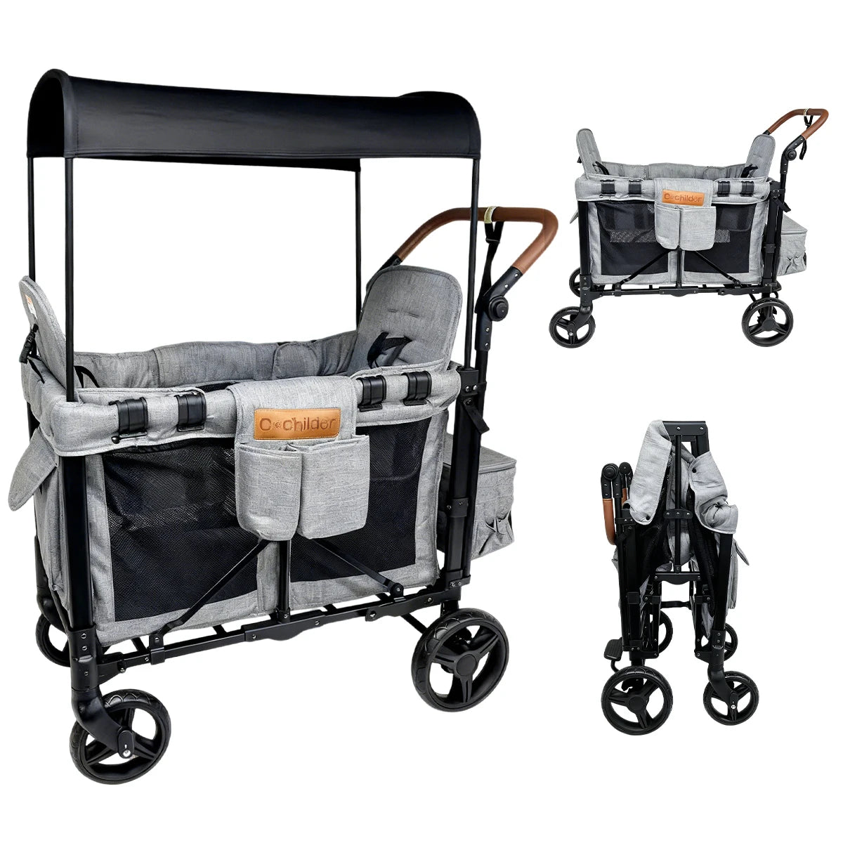 Two-seat stroller,Foldable baby stroller, 6 Months Plus, outdoor camping vehicle, detachable canopy, Christmas gifts