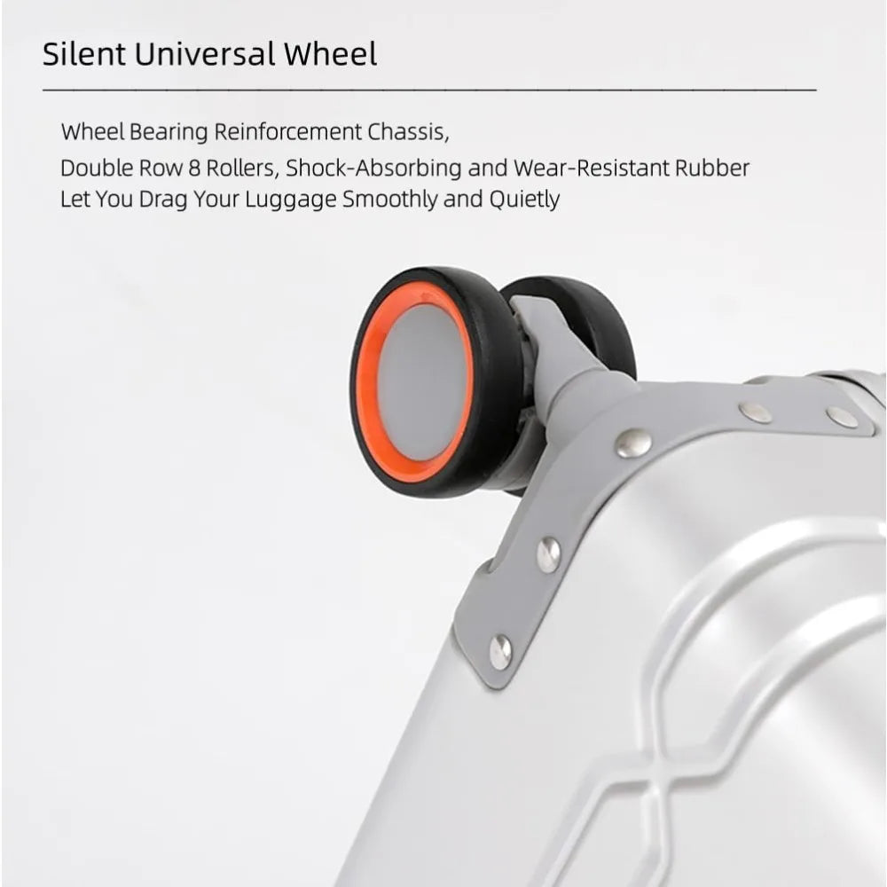 aluminum wheeled lockable carry-on luggage - airline approved hardshell metal suitcase