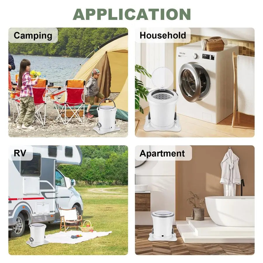 Manual Clothes Dryer Portable Mini Dryer Compact Spinner Non Electric Laundry Washing Machine for RV, Camping, School, Apartment
