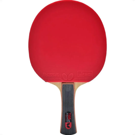 TB Pro-Line Table Tennis Rackets - Medium Fast Blade and Rubber Combination with Free Racket Case - Black and Red - Advanced Le