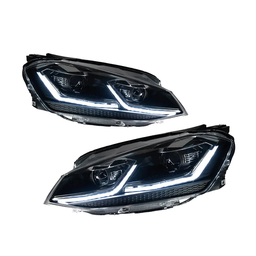 2Pcs Car LED Lights For Golf 7 2013-2017 Headlight MK7 Upgrade Design LED Auto Headlights Assembly DRL Bifocal Lens Lamp Accessories