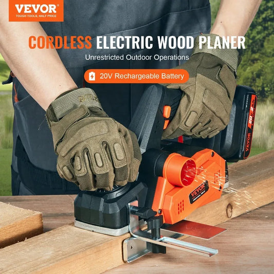 Cordless Electric Hand Planer 31 4 Width 16000 RPM Handheld Wood Planer with Battery 5 64 Adjustable Depth HSS Blades Dual Sid