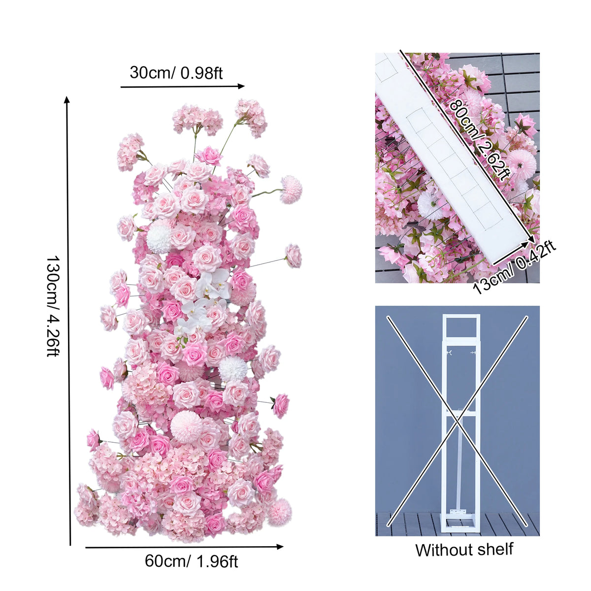 Angela A8961 Artificial Pink Pompom Hydrangea KT Board Wedding Backdrop Floral Arrangemant Decor Aisle Floor Flower Event Props