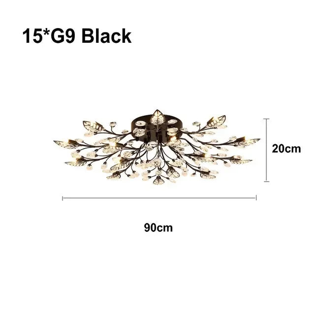 Modern Minimalist Crystal Ceiling Light Tree Branch American Style Creative Personality Living Room Designer Bedroom Bookstore