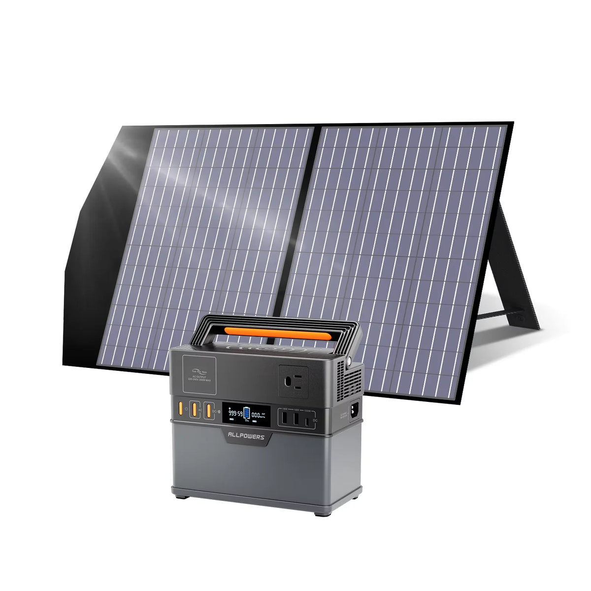 ALLPOWERS Portable Power Station S300 Solar Generator & 100W Foldable Solar Panel for Camping RV