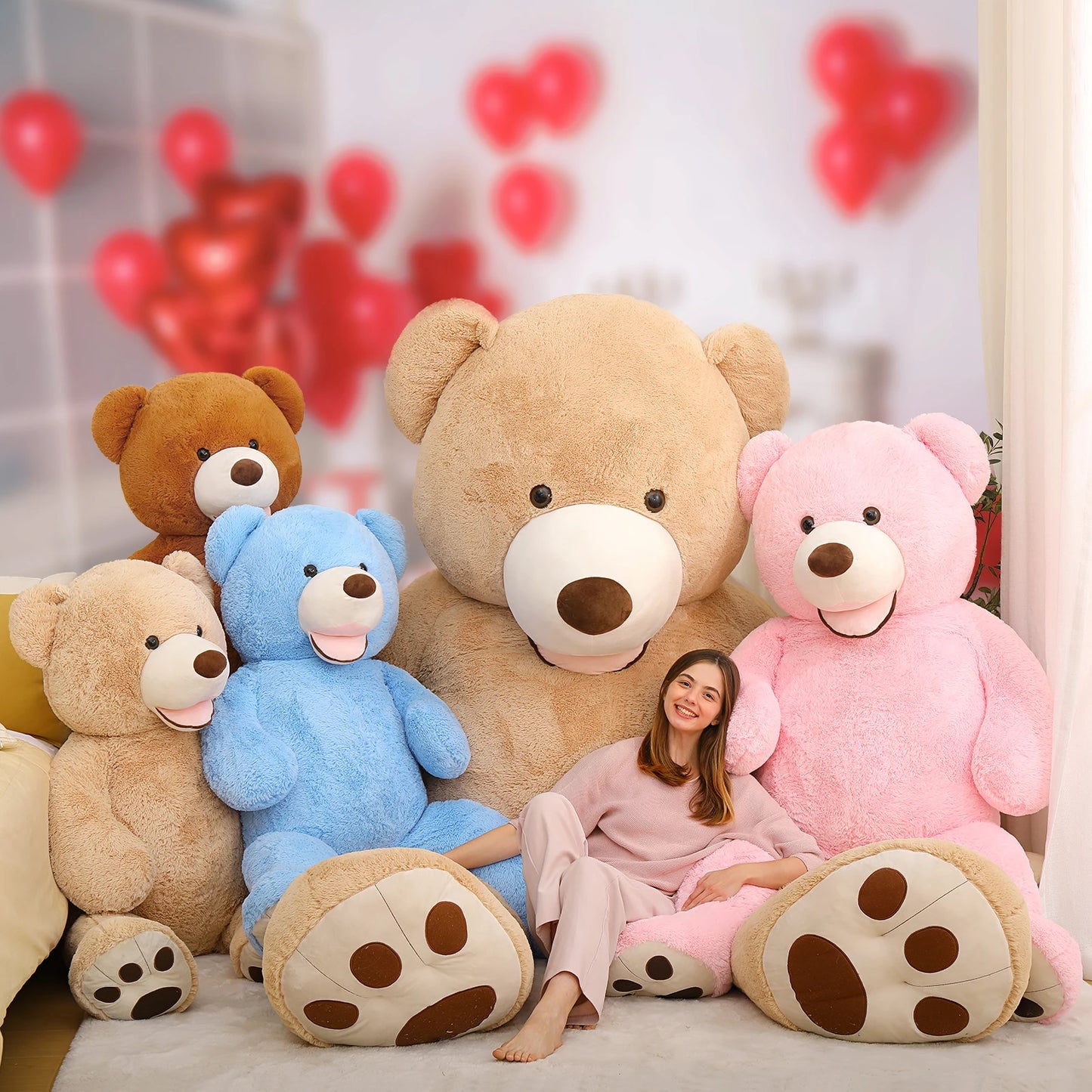 MorisMos Giant Teddy Bear Plush 6ft, Life Size Huge Pink Teddy Bears for Girlfriend, 6 Foot Large Big Stuffed Animal Gifts for W