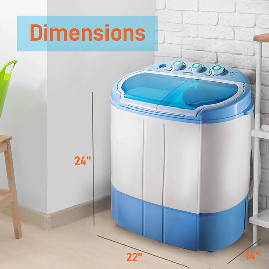 Portable 2-in-1 Washing Machine & Spin-Dryer, Top-Loading, Energy-Efficient, No Plumbing Needed, 2FT Drain Hose