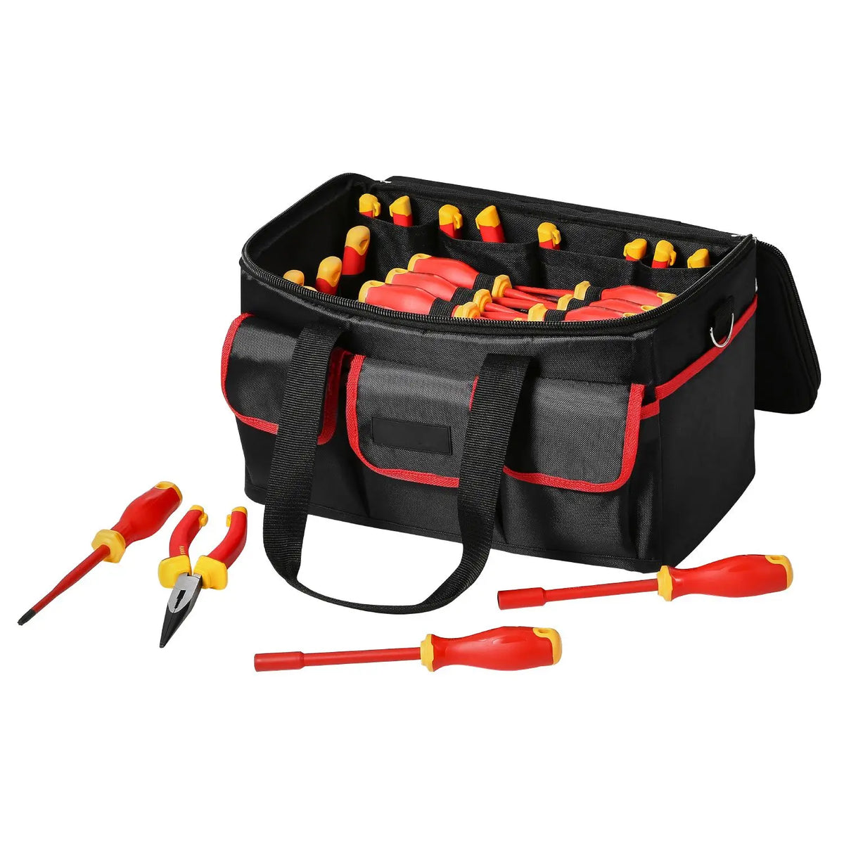 50-Piece Insulated Screwdriver Set, Professional Electrical Screwdriver Set, 1000V Insulated Electrician Tool, with Magnetic Tips, T-Handle Hex Wrench, Screwdriver, Single-Pole Voltage Tester
