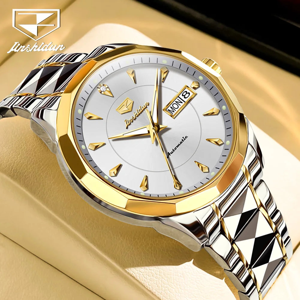 JSDUN Top Romantic Couple Watch Tungsten Steel Strip Imported Movement Imported Movement Automatic Mechanical Watch for Lovers