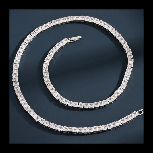 AliExpress new personalized S925 silver zircon necklace simple necklace female niche design sense