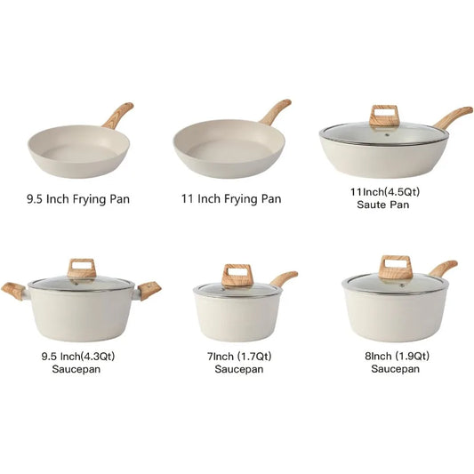 21PCS Pots and Pans Set Non Stick Cookware Set Nonstick with Cooking Set