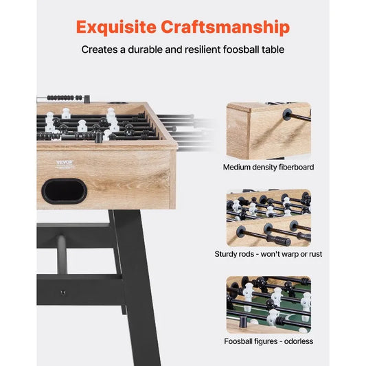 55 inch Foosball Soccer Game Table Standard Size Indoor Table for Home Game Room