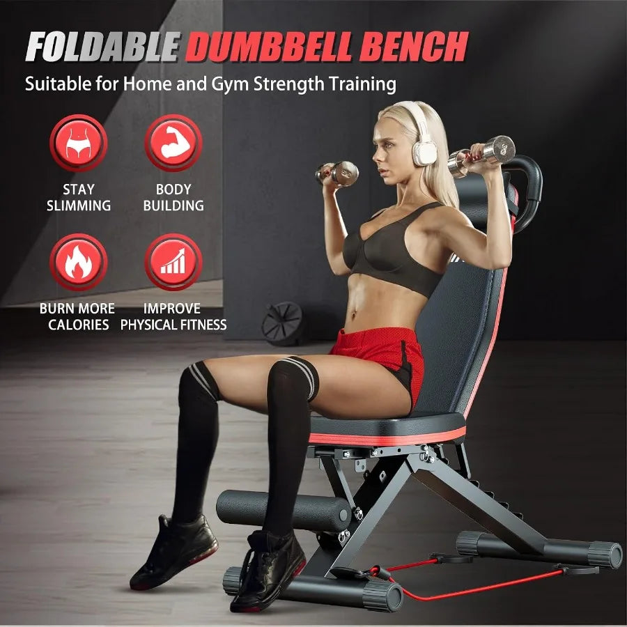 Adjustable Weight Bench for Home Gym, Foldable Workout Bench