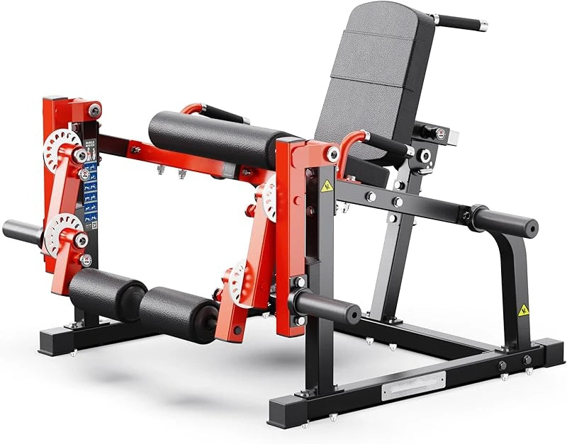 Leg Extension and Curl Machine, Adjustable Home Gym Equipment Compatible with 1'' 2'' Weight Plate