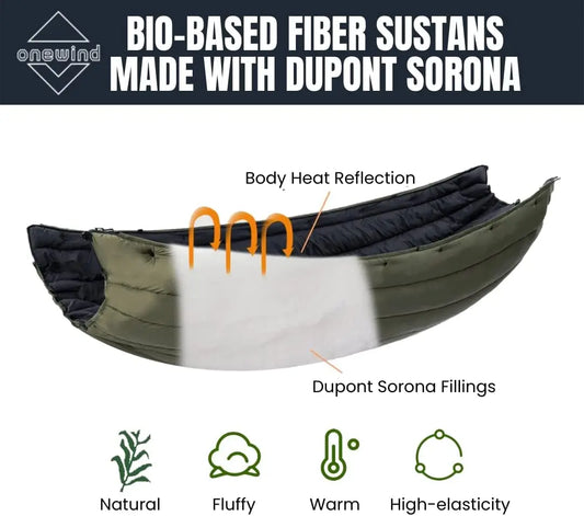 Double Hammock Underquilt Warm Insulation Ultralight 3-4 Season Camping Quilt for Hiking Backpacking