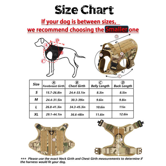 Large Dog Harness Collar Leash Set Military Dog Harnesses Pet Tactical Vest Training German Shepherd For Medium Large Dogs