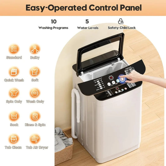 Auertech Portable Washer and Dryer Combo Set, 12 lbs Portable Clothes Dryers, 6 Drying Modes, 25 lbs Fully Automatic Washing Mac